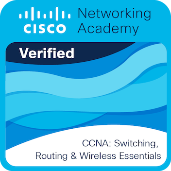 Badge verificato Cisco CCNA Switching, Routing and Wireless Essentials